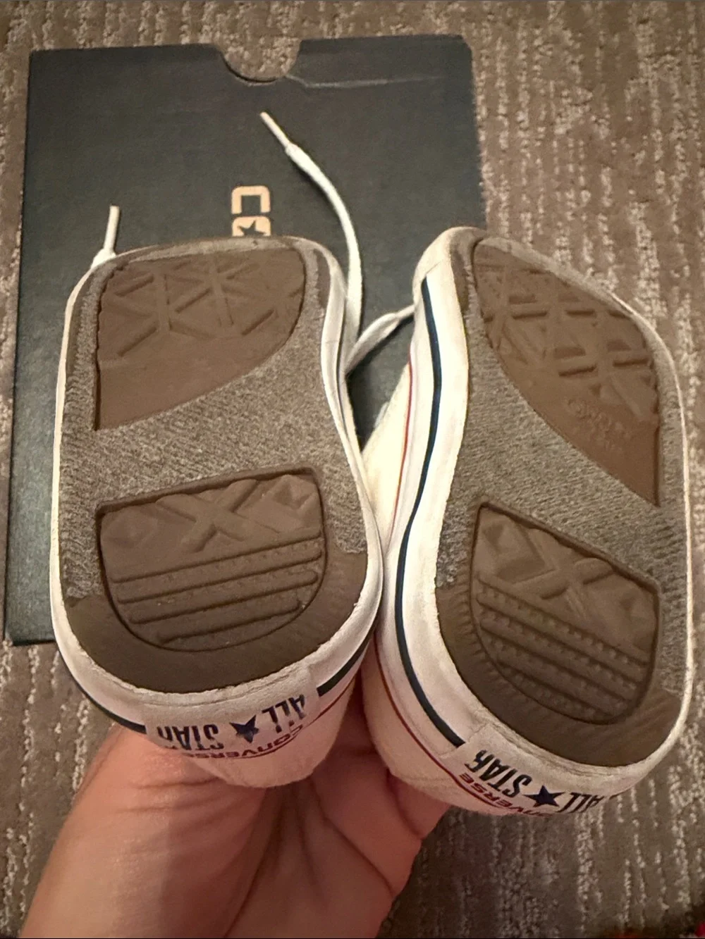 Converse White Canvas Kids Sneakers with Red Stripe